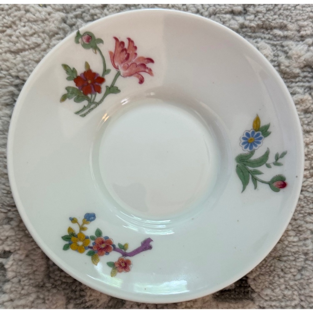 Royal Limoges France Floral Porcelain Saucer White Multi Color Tea Replacement